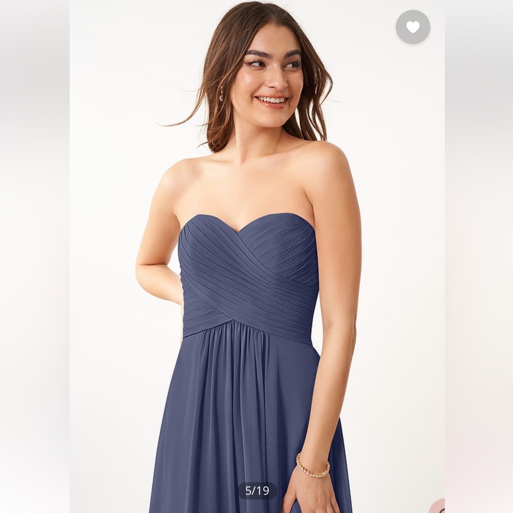 Azazie corin in Stormy ~ A-line Strapless Bridesmaid Dress